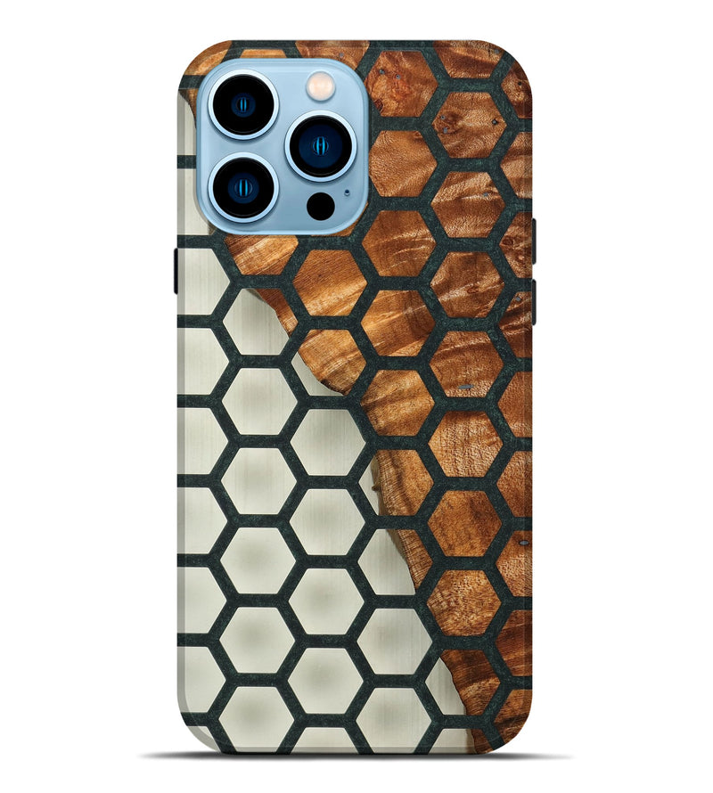 iPhone 14 Pro Max Wood+Resin Live Edge Phone Case - Meredith (Clear, 674019)