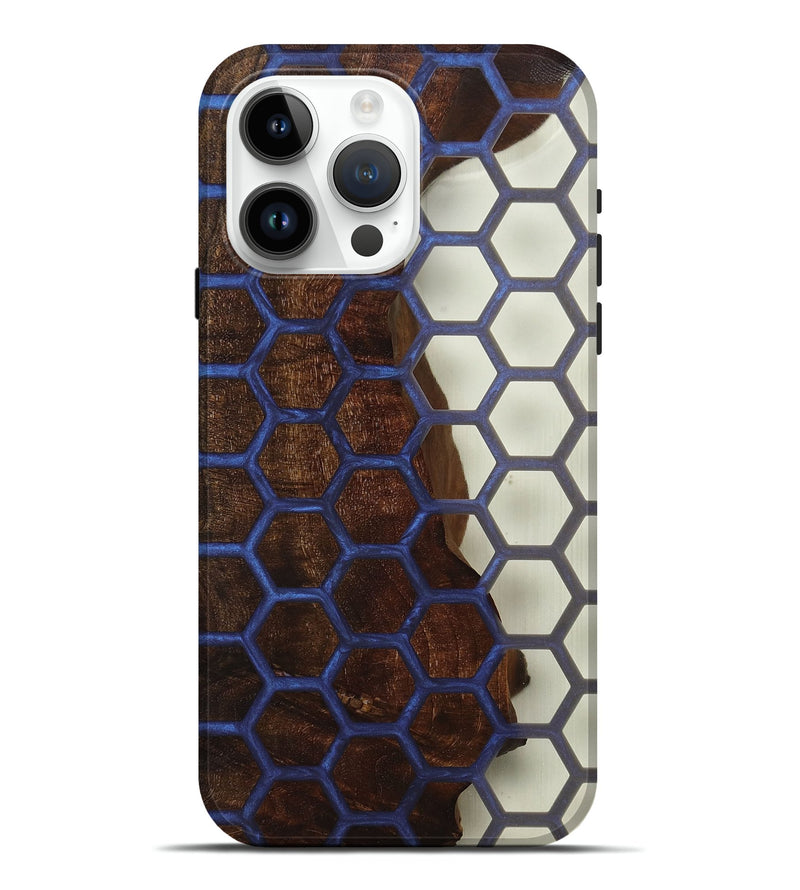 iPhone 15 Pro Max Wood+Resin Live Edge Phone Case - Brooklyn (Clear, 674024)