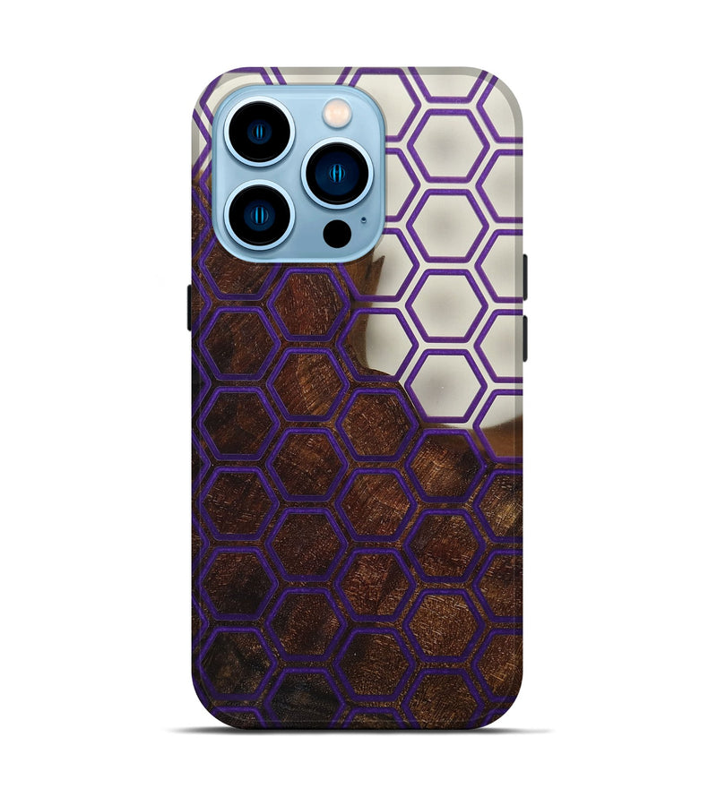 iPhone 14 Pro Wood+Resin Live Edge Phone Case - Conor (Clear, 674025)