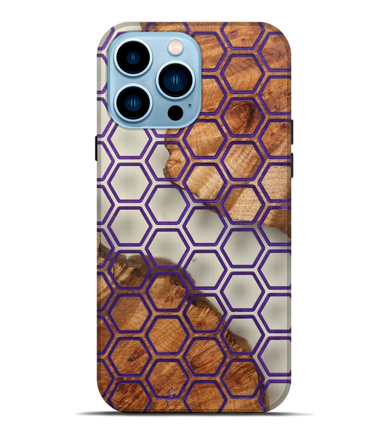 iPhone 14 Pro Max Wood+Resin Live Edge Phone Case - Victoria (Clear, 674027)