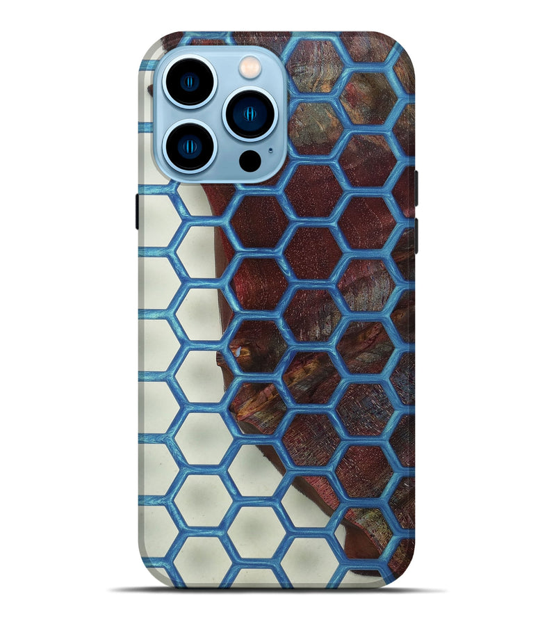 iPhone 14 Pro Max Wood+Resin Live Edge Phone Case - Halle (Clear, 674047)
