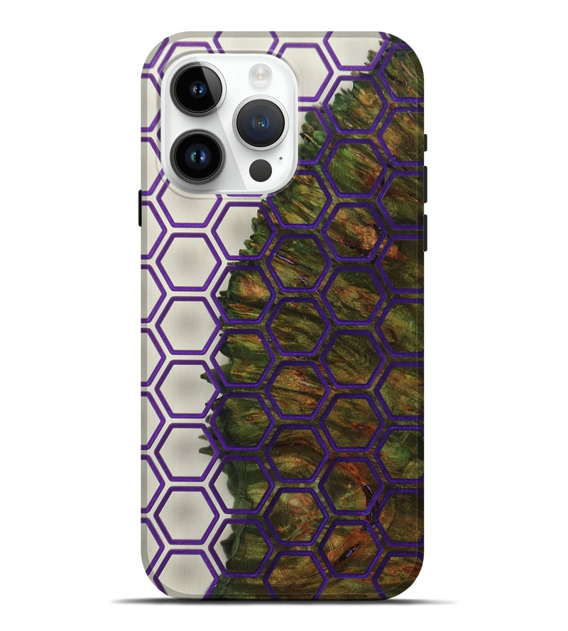 iPhone 15 Pro Max Wood+Resin Live Edge Phone Case - Candy (Clear, 674058)