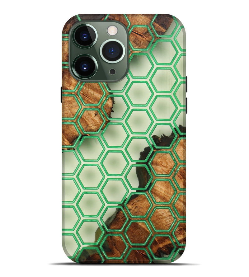 iPhone 13 Pro Max Wood+Resin Live Edge Phone Case - Heath (Clear, 674063)
