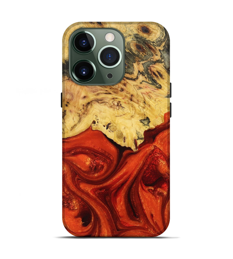 iPhone 13 Pro Wood+Resin Live Edge Phone Case - Patti (Red, 674069)