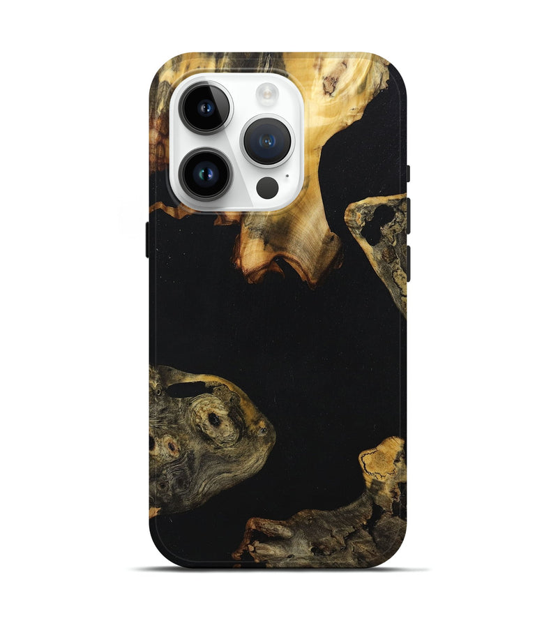 iPhone 15 Pro Wood+Resin Live Edge Phone Case - Randi (Pure Black, 674072)