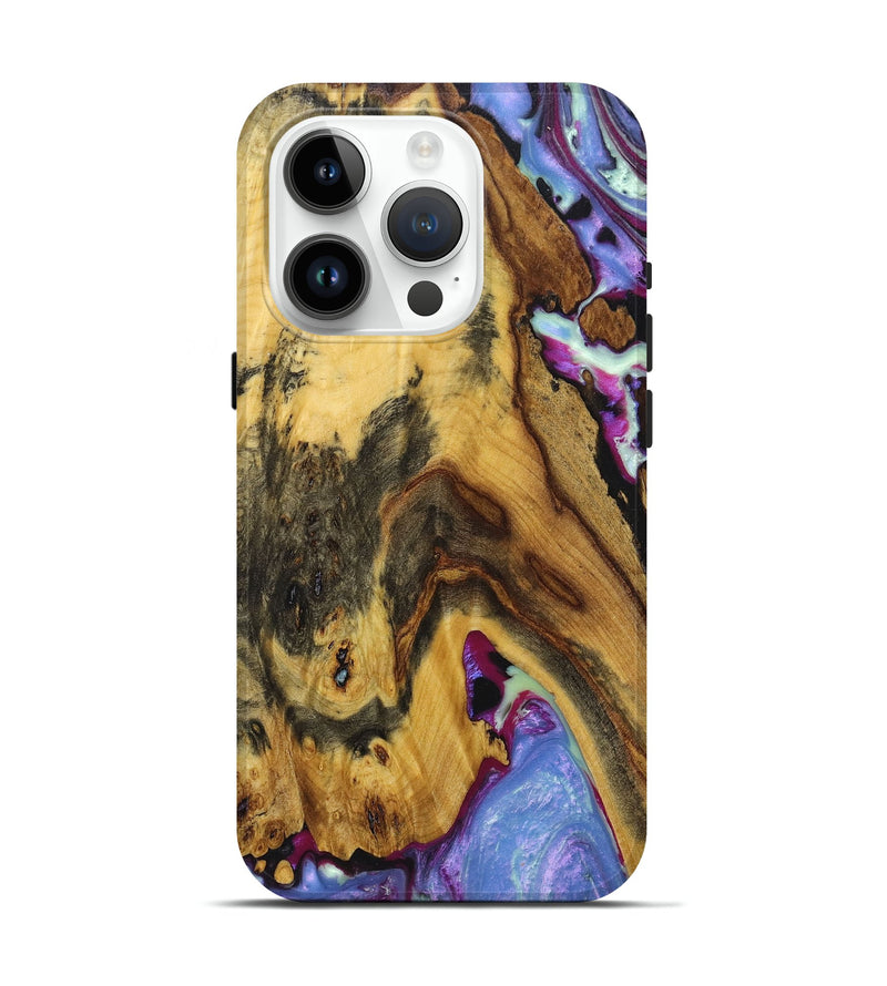 iPhone 15 Pro Wood+Resin Live Edge Phone Case - Remy (Purple, 674103)