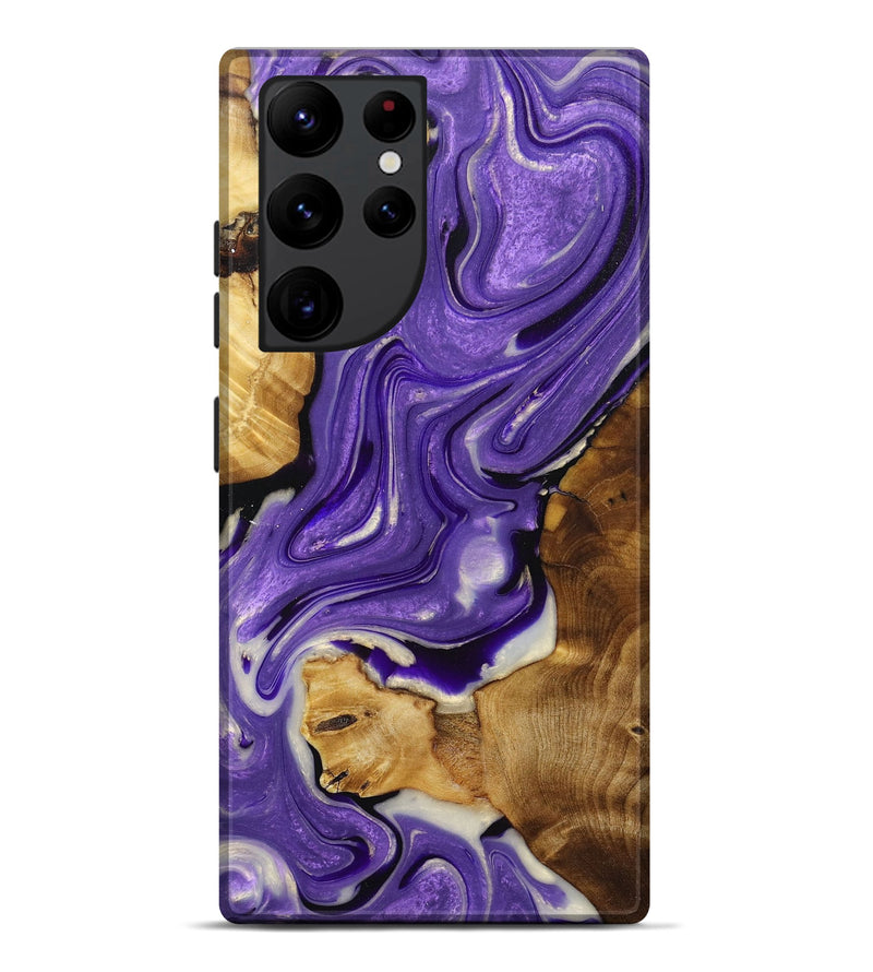 Galaxy S22 Ultra Wood+Resin Live Edge Phone Case - Dallas (Purple, 674105)