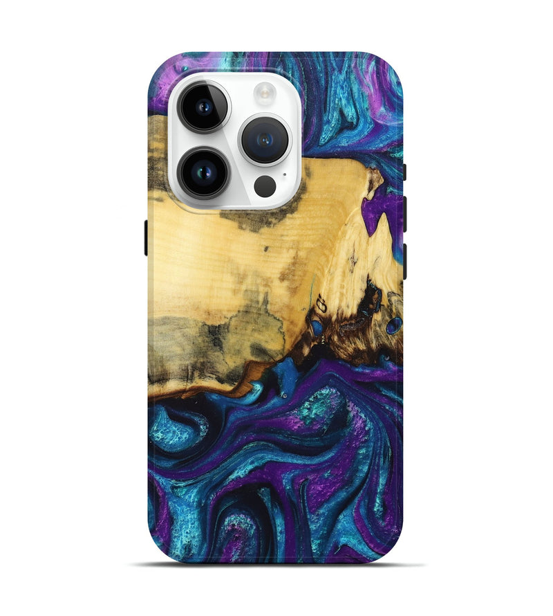 iPhone 15 Pro Wood+Resin Live Edge Phone Case - Tatum (Purple, 674106)