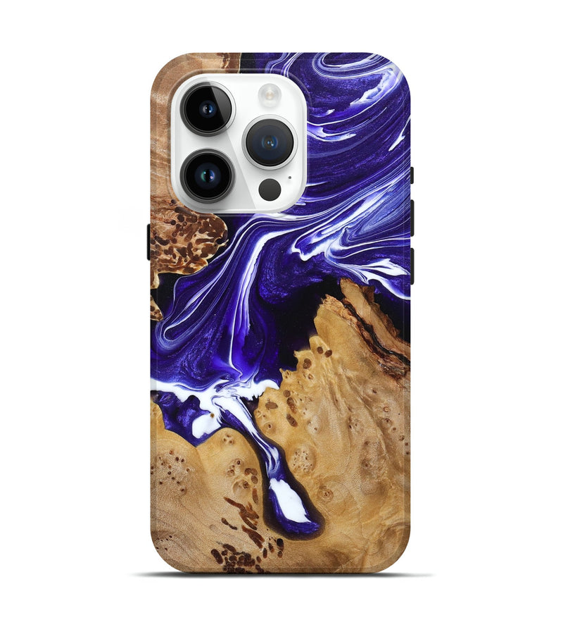 iPhone 15 Pro Wood+Resin Live Edge Phone Case - Wilfred (Purple, 674108)