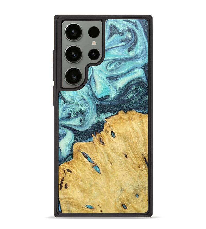 Galaxy S23 Ultra Wood+Resin Phone Case - Rosemary (Blue, 674193)