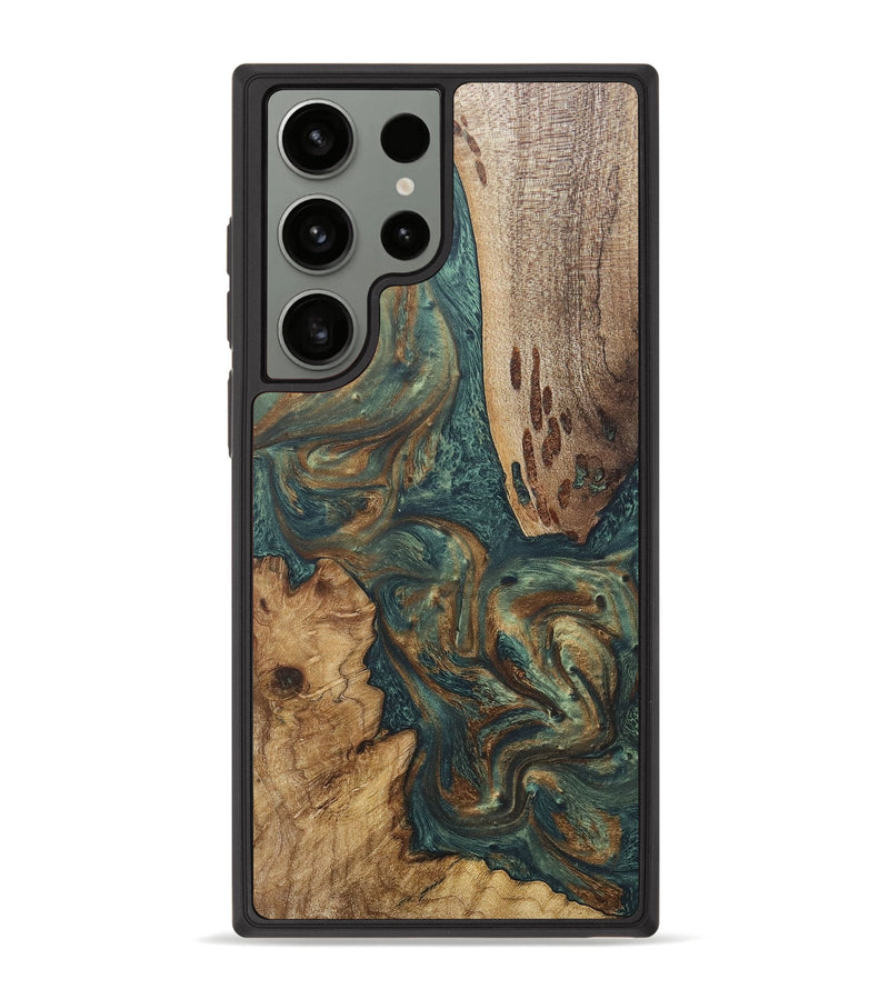 Galaxy S23 Ultra Wood+Resin Phone Case - Octavia (Green, 674259)