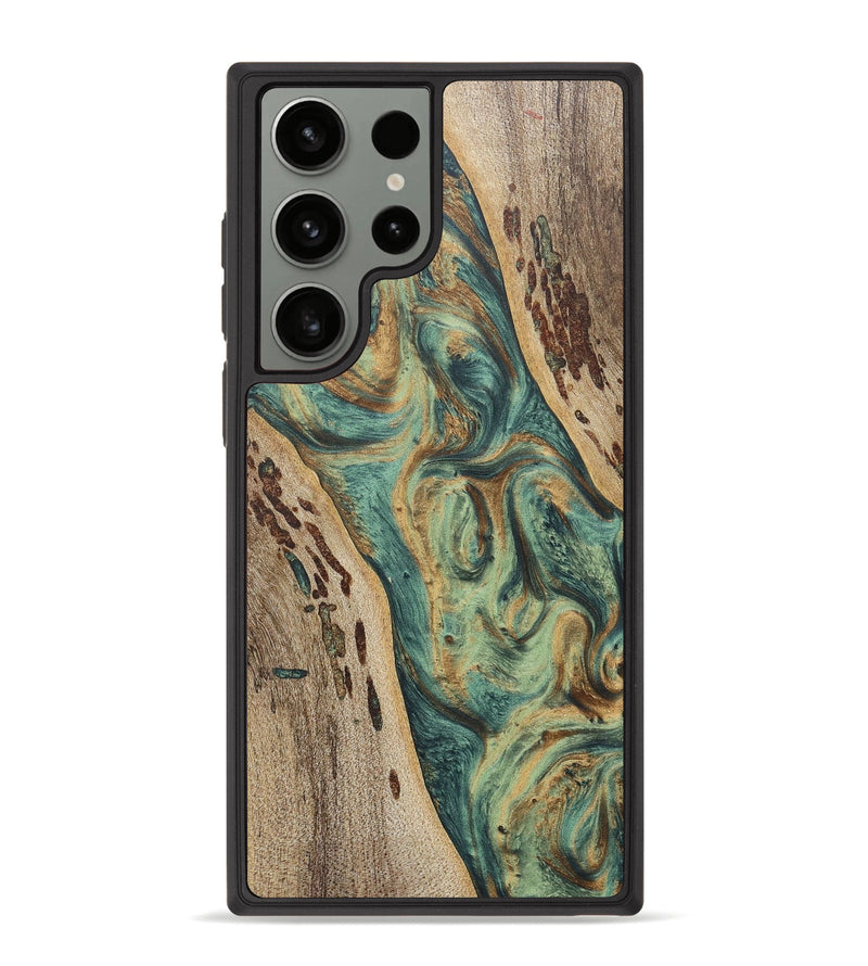 Galaxy S23 Ultra Wood+Resin Phone Case - Tommy (Green, 674268)
