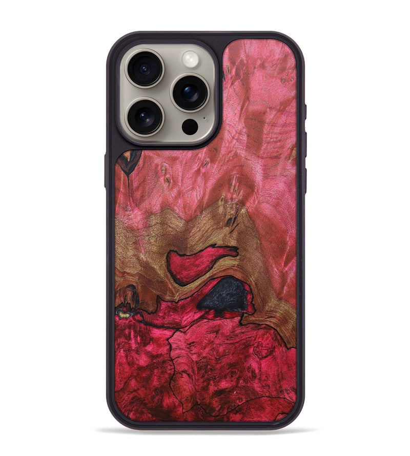 iPhone 15 Pro Max Wood+Resin Phone Case - Janice (Wood Burl, 674314)