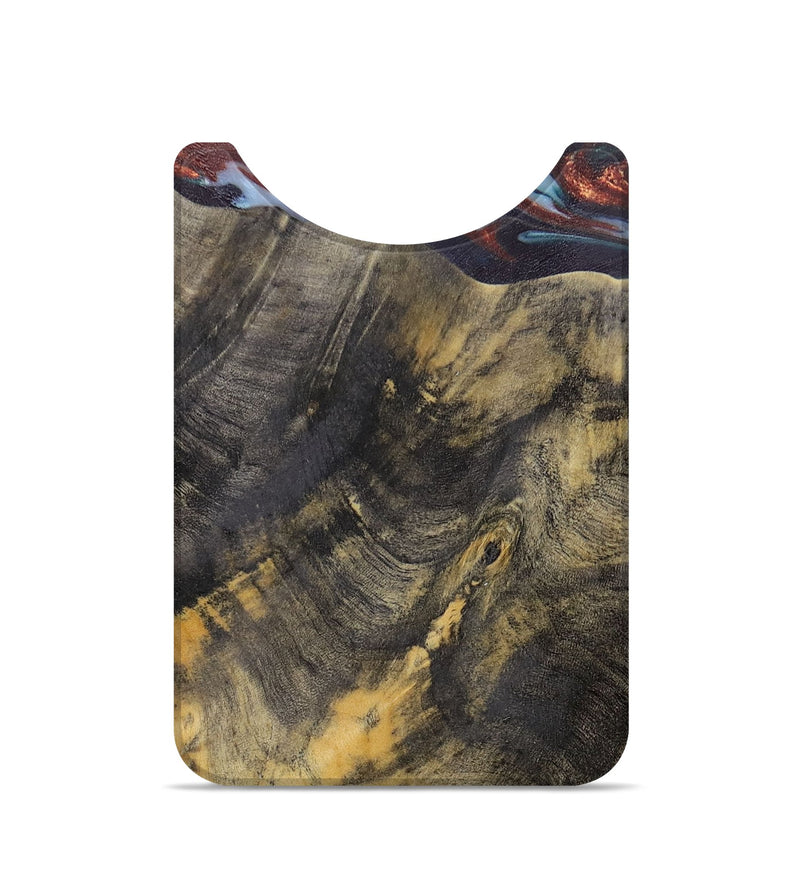 Live Edge Wood+Resin Wallet - Rickie (Teal & Gold, 674442)