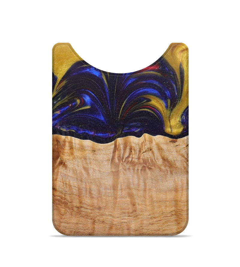Live Edge Wood+Resin Wallet - Celeste (Blue, 674452)