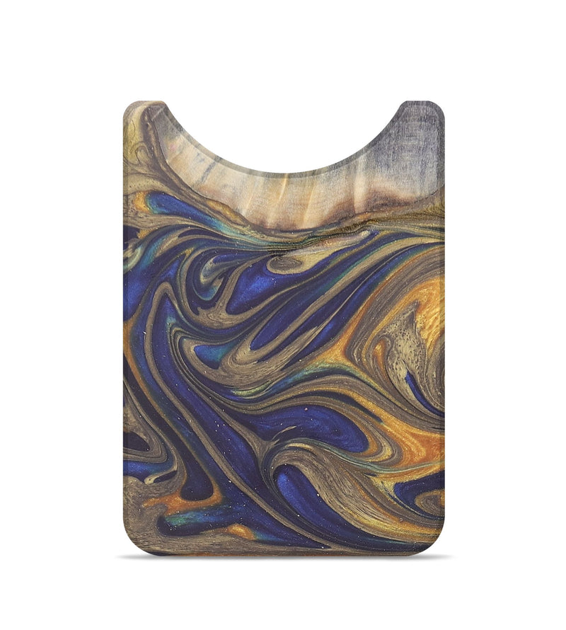 Live Edge Wood+Resin Wallet - Devon (Teal & Gold, 674469)