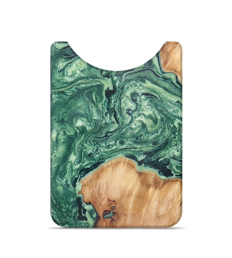 Live Edge Wood+Resin Wallet - Peggy (Green, 674474)