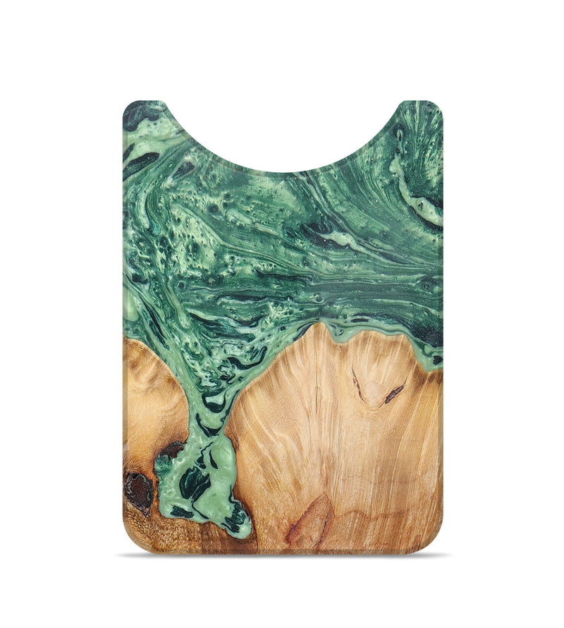 Live Edge Wood+Resin Wallet - Elle (Green, 674475)