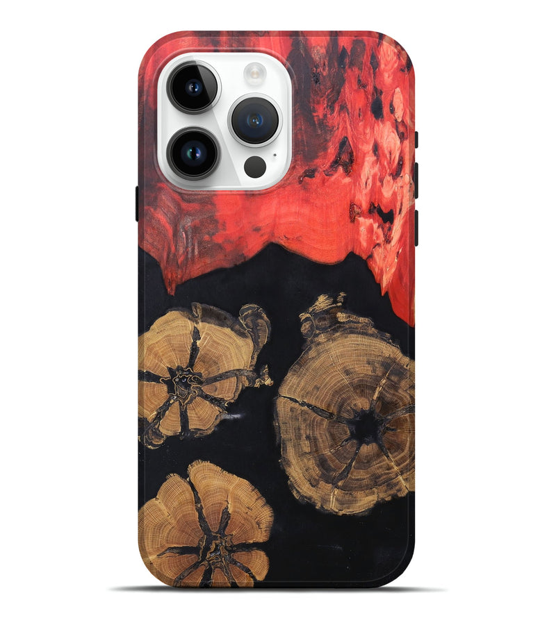 iPhone 15 Pro Max Wood+Resin Live Edge Phone Case - Elijah (Pure Black, 674489)