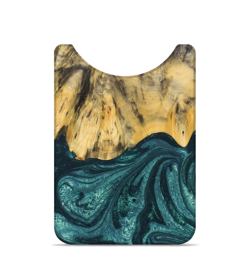 Live Edge Wood+Resin Wallet - Ainsley (Green, 674530)