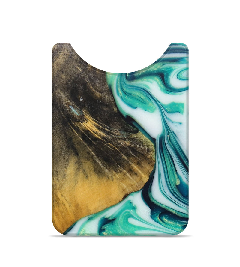 Live Edge Wood+Resin Wallet - Sally (Green, 674542)