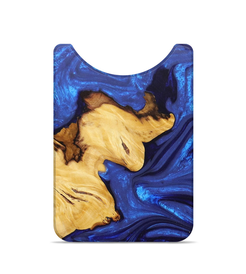 Live Edge Wood+Resin Wallet - Caleb (Blue, 674545)