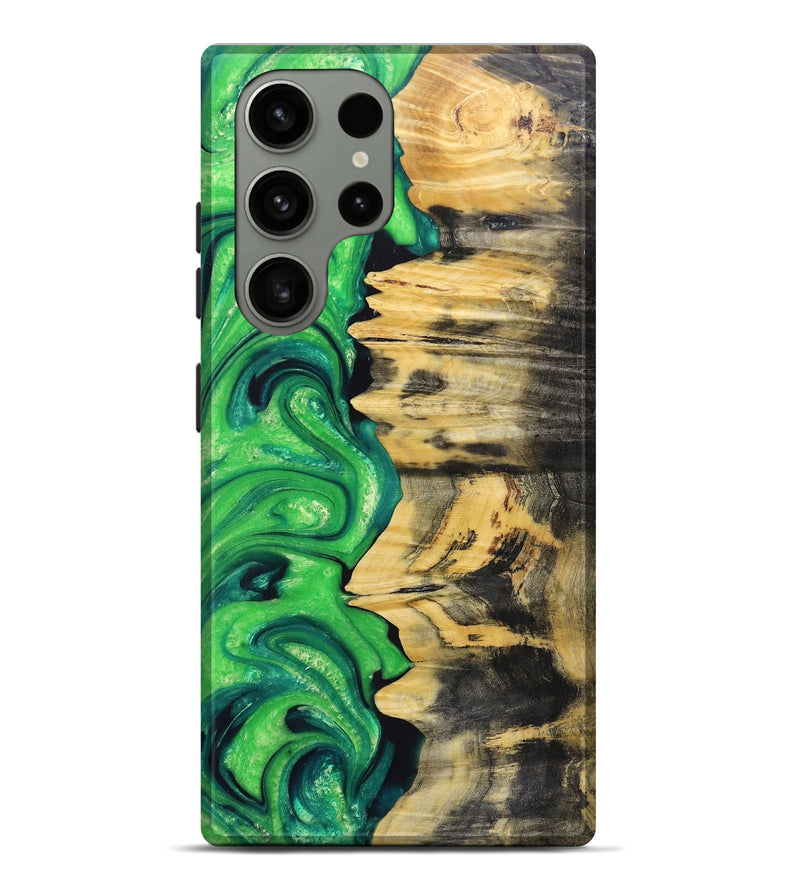 Galaxy S23 Ultra Wood+Resin Live Edge Phone Case - Iesha (Green, 674572)