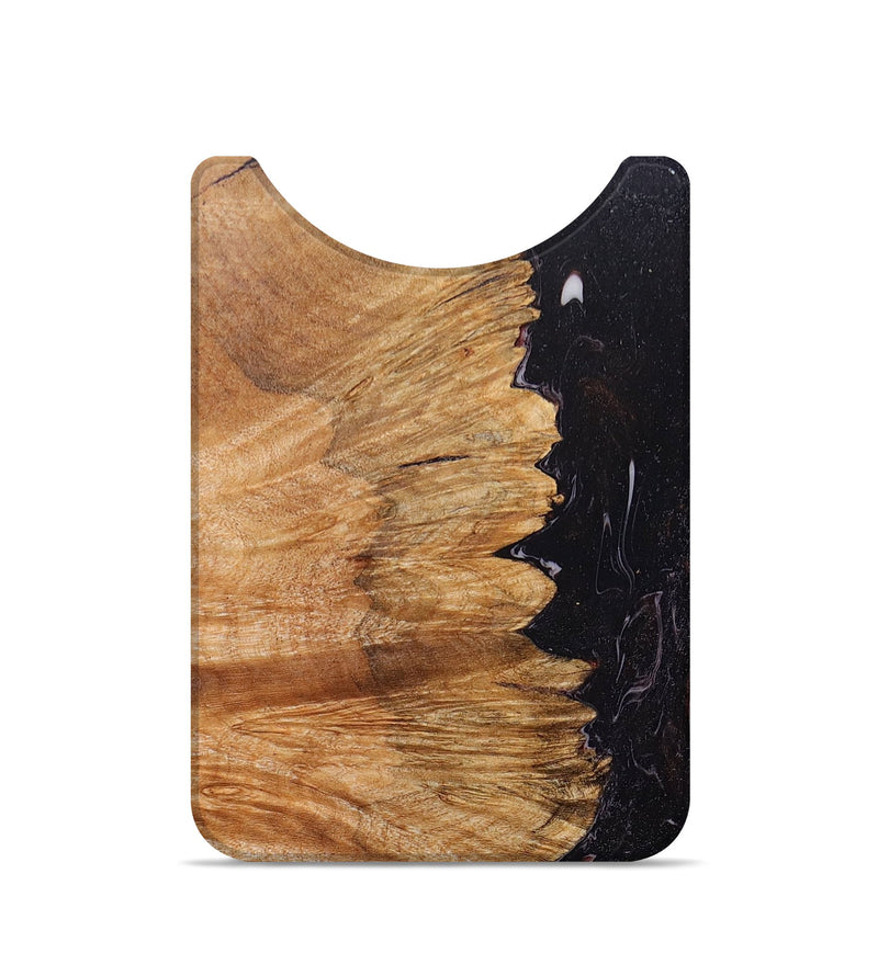Live Edge Wood+Resin Wallet - Vicky (Black & White, 674588)