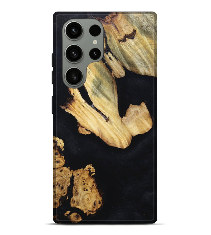 Galaxy S23 Ultra Wood+Resin Live Edge Phone Case - Serena (Pure Black, 674609)