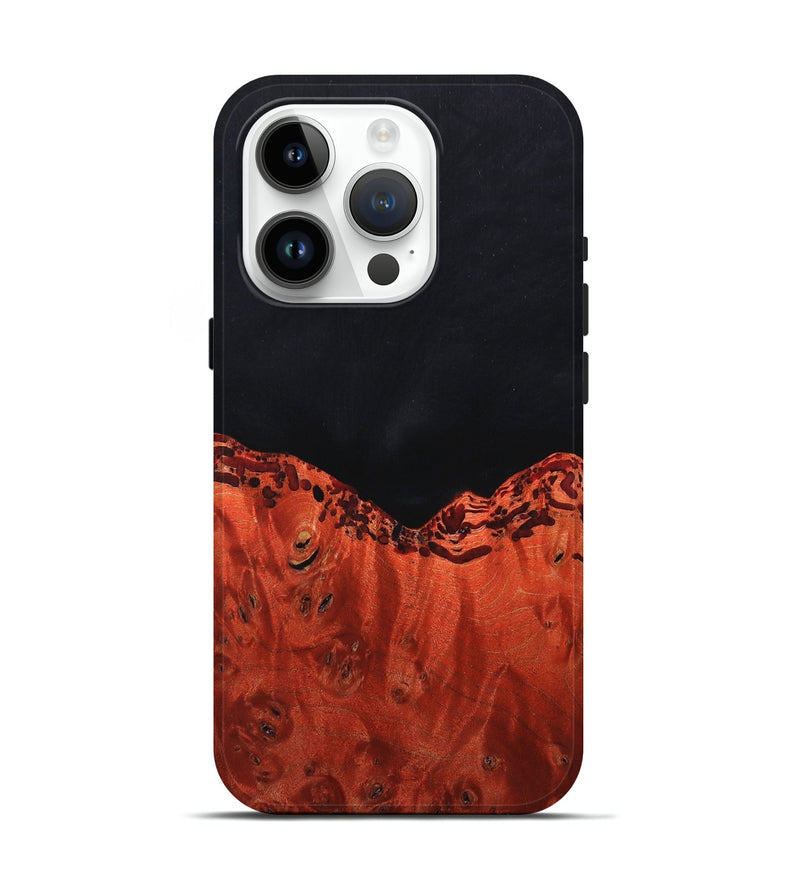 iPhone 15 Pro Wood+Resin Live Edge Phone Case - Shayla (Pure Black, 674612)