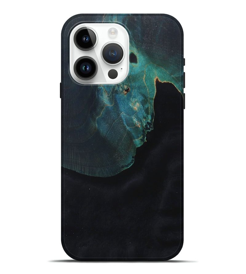 iPhone 15 Pro Max Wood+Resin Live Edge Phone Case - Betty (Pure Black, 674617)