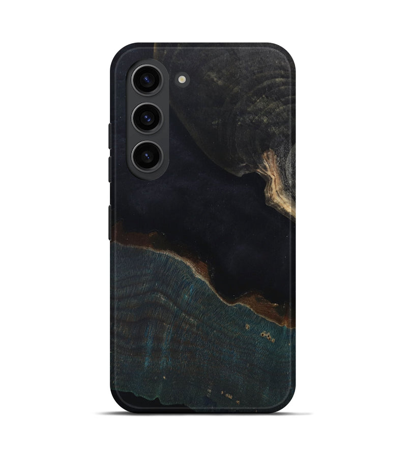 Galaxy S23 Wood+Resin Live Edge Phone Case - Alivia (Pure Black, 674618)