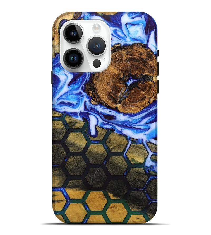 iPhone 15 Pro Max Wood+Resin Live Edge Phone Case - Deanna (Pattern, 674682)
