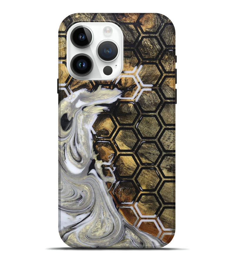 iPhone 15 Pro Max Wood+Resin Live Edge Phone Case - Melanie (Pattern, 674683)
