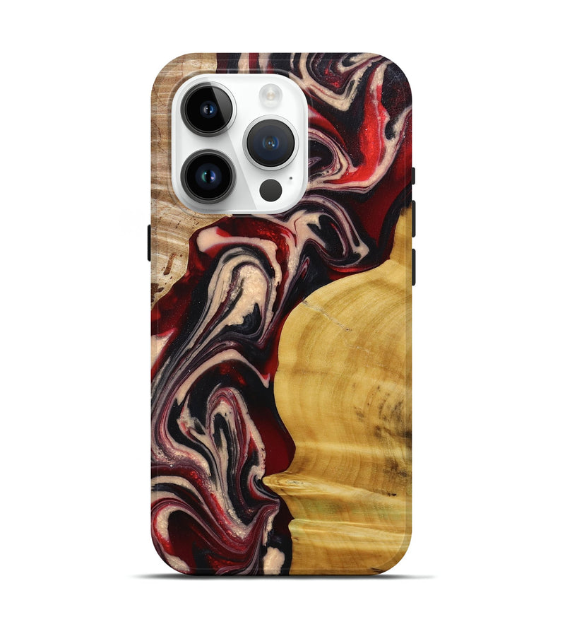 iPhone 15 Pro Wood+Resin Live Edge Phone Case - Journee (Red, 674709)