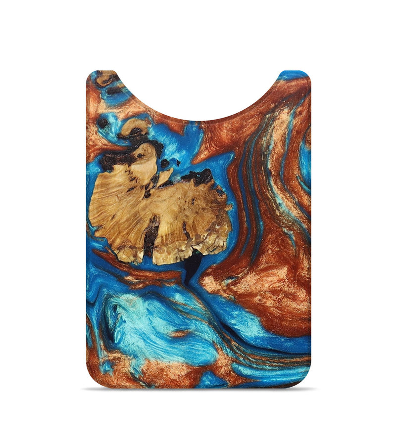 Live Edge Wood+Resin Wallet - Pearl (Teal & Gold, 674749)