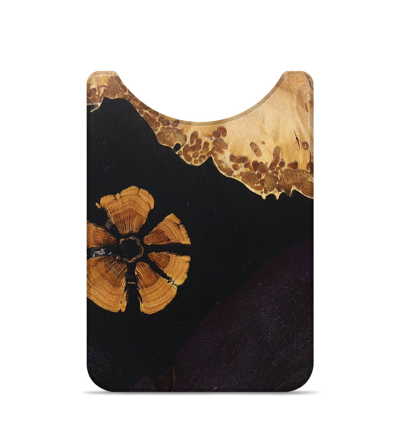 Live Edge Wood+Resin Wallet - Elena (Pure Black, 674751)