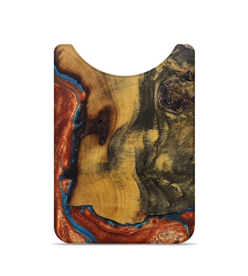 Live Edge Wood+Resin Wallet - Paige (Teal & Gold, 674753)