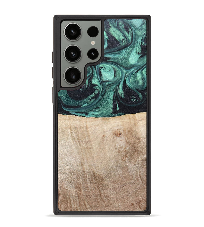 Galaxy S23 Ultra Wood+Resin Phone Case - Patti (Green, 675131)