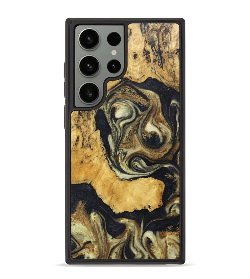 Galaxy S23 Ultra Wood+Resin Phone Case - Jase (Black & White, 675144)