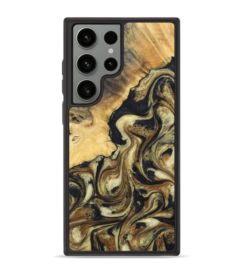 Galaxy S23 Ultra Wood+Resin Phone Case - Dewey (Black & White, 675224)