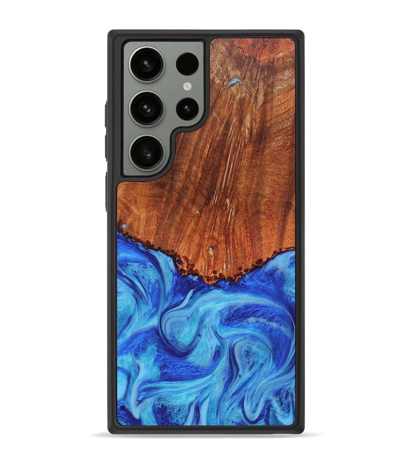 Galaxy S23 Ultra Wood+Resin Phone Case - Samantha (Blue, 675247)