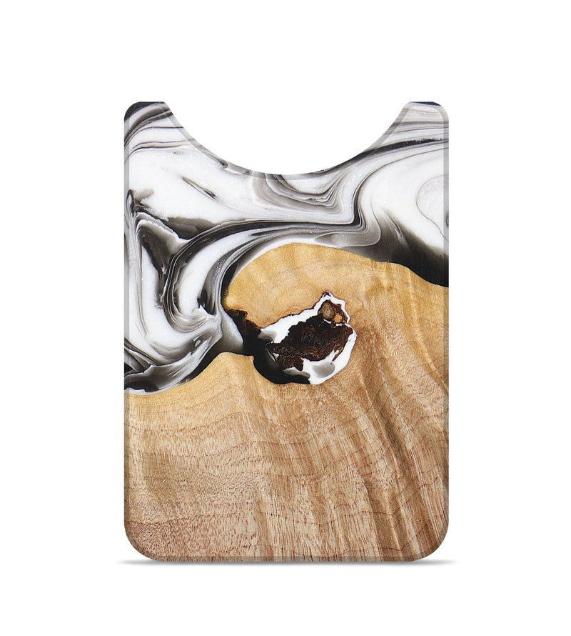 Live Edge Wood+Resin Wallet - Jacquelyn (Black & White, 675273)