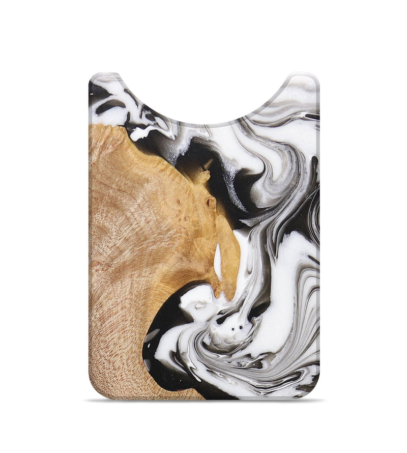 Live Edge Wood+Resin Wallet - Andy (Black & White, 675274)