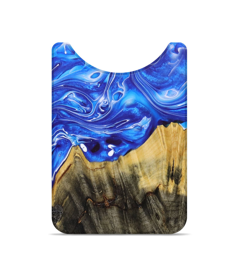 Live Edge Wood+Resin Wallet - Stefanie (Blue, 675281)
