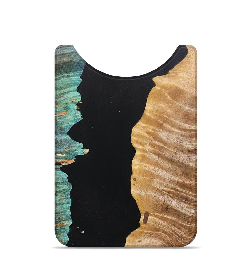 Live Edge Wood+Resin Wallet - Mattie (Pure Black, 675284)
