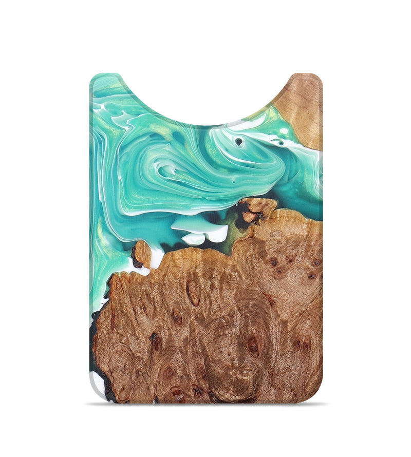 Live Edge Wood+Resin Wallet - Deloris (Green, 675294)