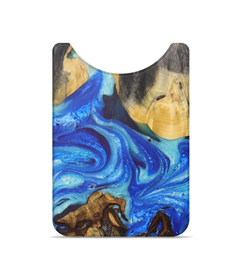 Live Edge Wood+Resin Wallet - Angel (Blue, 675298)