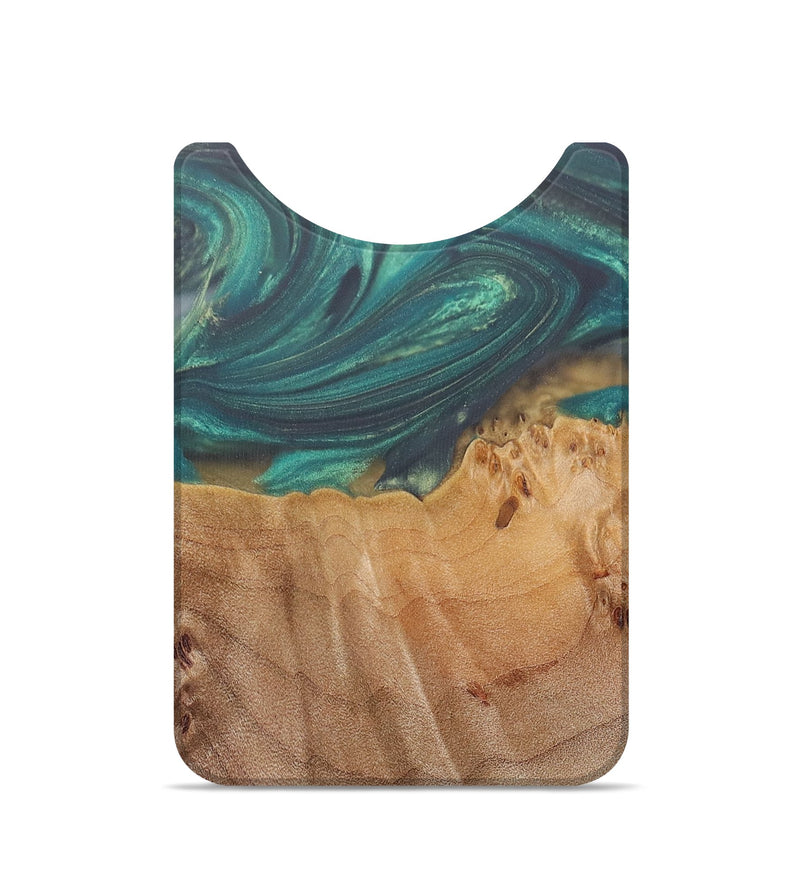 Live Edge Wood+Resin Wallet - Evangeline (Green, 675309)