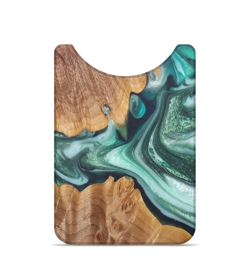 Live Edge Wood+Resin Wallet - Gayle (Green, 675311)